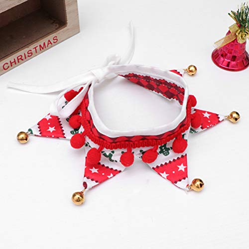 Amosfun Coleira de Cachorro de Natal Com Sinos Animais de Estimação Bandana Ajustável Pescoço de Est