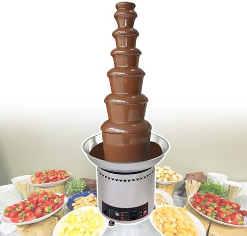 Removable 5-Tier Chocolate Fountain Machine with Melting Function, 220V Tempering Melting Waterfall for Dipping, Perfect for Parties and Events