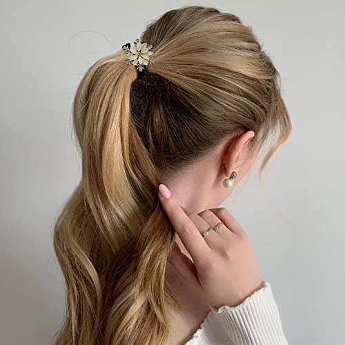 Atoden Bracelet Hair Ties Ponytail Holders 4 Pcs Elastic Hair Bands For Women's Hair Stretchy Pony Tails Skinny Black Hair Ties No Damage Thin Hair Ties Grab And Go Hair Ties Decorative Hair Ties Hair Accessories For Women Girls #TOP2