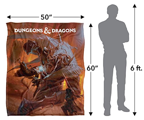 Plaid Dungeons & Dragons pour soirées jeux couverture douillette 152x127 cm