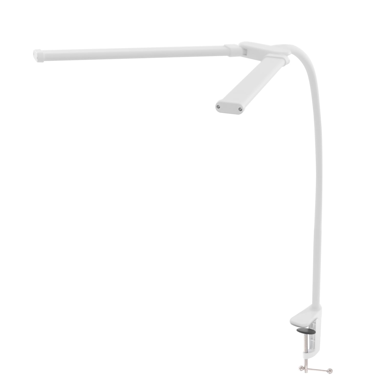 Schreibtischlampe LED mit Doppelkopf, Tischlampe Klemmbar – 3 Farbtemperaturen & 10 Helligkeitsstufen, Augenschutz, Flexible Schwanenhals-Design für Homeoffice, Lesen, Schlafzimmer (Weiß)
