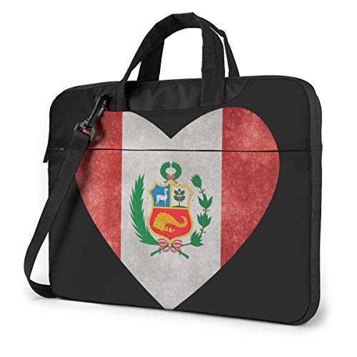 Preisvergleich Produktbild Peru Heart Flag Laptoptasche One Shoulder Shockproof Laptop Bag