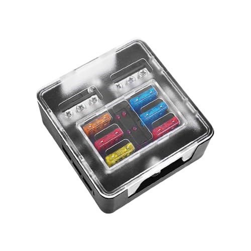 VIVIWI General - Caja de fusibles de 6 vías/12 vías, soporte de fusibles ABS con cubiertas transparentes, caja de fusibles automotrices para vehículo y modificación