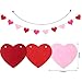 Gaudiwel Felt Heart Garland Banner - Pack of 4 - Valentines Day Decor - Red, Rose Red & Light Pink