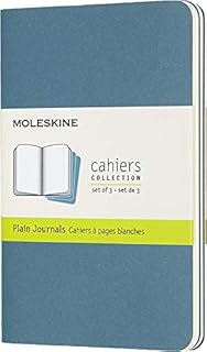 Moleskine Cahier Journal, Set 3 Notebooks with Plain Pages, Cardboard Cover with Visible Cotton Stiching, Colour Kraft Brown, Extra Large 19 x 25 cm, 120 Pages