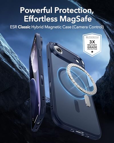 Image of ESR for iPhone Air Case, Camera Control Cover, Compatible with MagSafe Accessories, TPU for iPhone 17 Air Case, Military-Grade Protection, Shock-Absorbing Corners, Hybrid Series, Frosted Blue