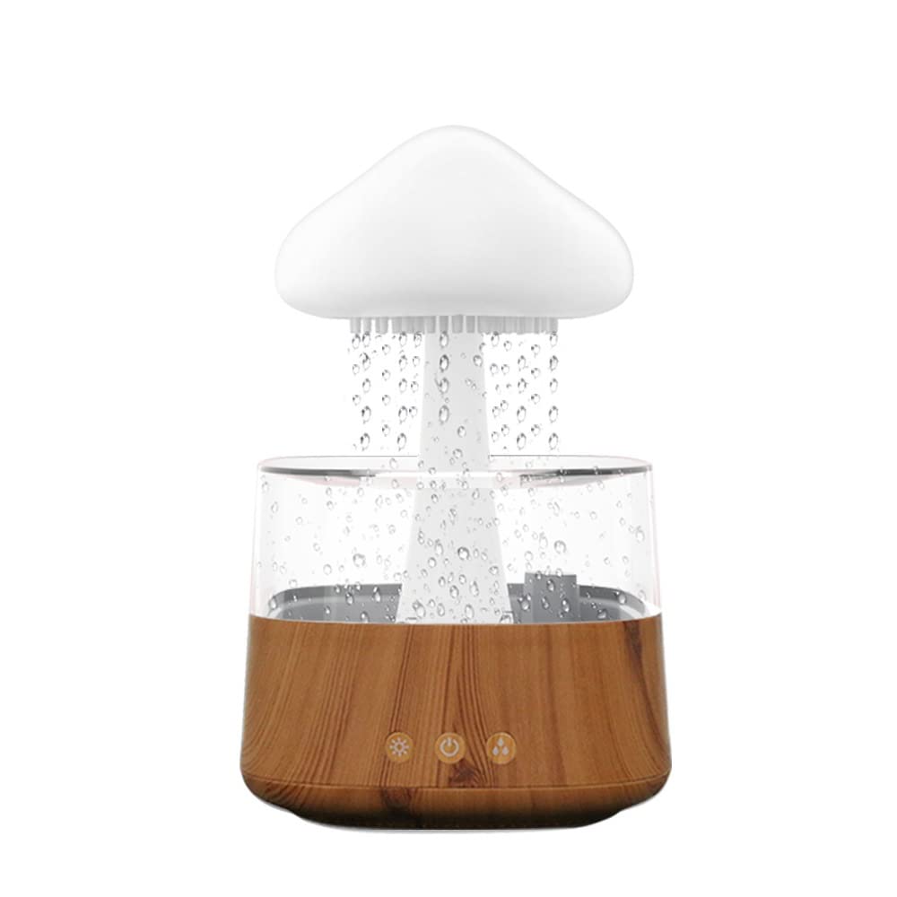 Rain Cloud Humidifier, Water Drip Essential Oil Diffuser with 7 Colors LED Lights, Raining Cloud Humidifier for Bedroom, Sleeping and Relaxing, 450ml