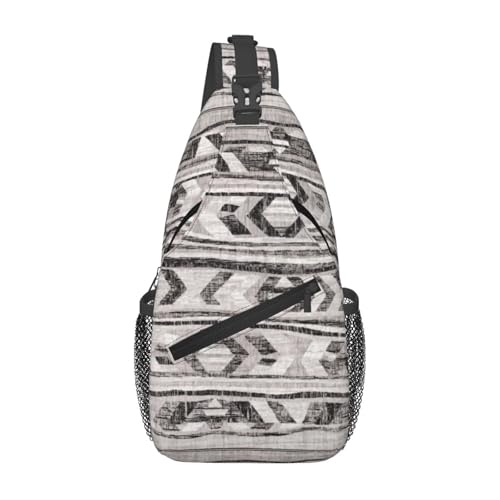 Grey Tribal Stylish Men'S Messenger Bag - Durable Polyester, Huge Capacity & Adjustable Strap