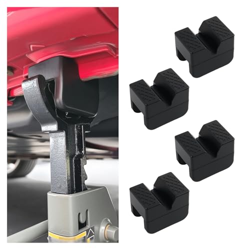 4PCS Car Pinch Weld Jack Pad,Rubber Cars Jack Stand Pads with Grooves & Non-Slip Raised Texture Design,Soft Car Accessories Pinch Weld Jacks Adapter for 2 Ton Jacks