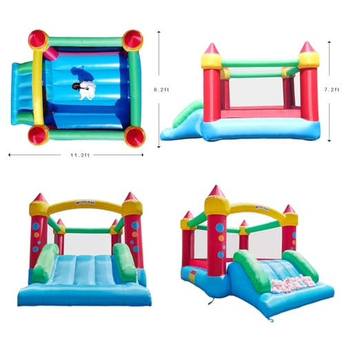 WeeOneKids Air Bounce House, Inflatable Bouncer with Air Blower and Slide, Jumping Family Backyard Bouncy Castle with Extra Thick Material