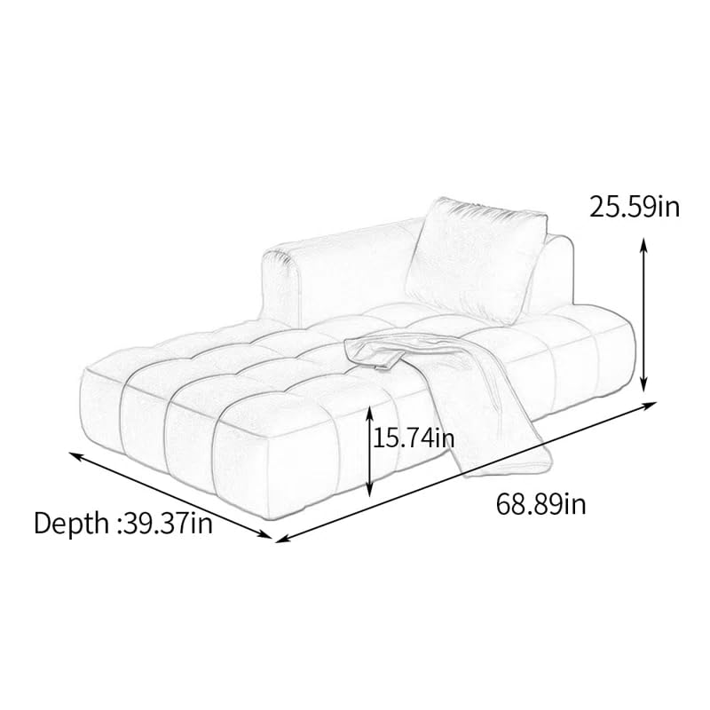 Image of LEGACY OF COMFORT Azure Solid Wood Frame Indoor Chaise Lounges Upholstered Chaise Lounge for Living Room (Right Hand Side, Beige)