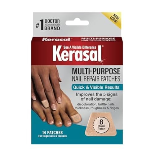 Kerasal Multi-Purpose Nail Repair Patches – 14 Count – Nail Repair for Damaged Nails, 8-Hour Nail Treatment Restores Healthy Appearance (Packaging May Vary)