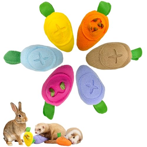 Hamiledyi Guinea Pig Foraging Toys Rabbit Enrichment Interactive Toy for Relieve Boredom Food Hide Puzzle Toys Exercise Acitivity Forage Toy for Hamster Chinchilla Small Animals (6 Pieces)