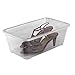 Life Story 6 Liter Plastic Storage Container Set, Stackable Shoe, Accessory, and Home Closet Organizational Tote Bins with Secure Lids, 40 Pack, Clear