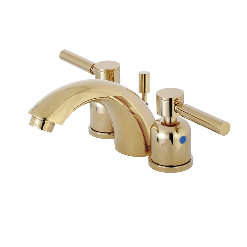 Robinet de toilette large 4-8 cm Kingston Concord en laiton poli robuste