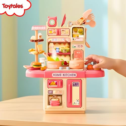 Image of TOYTALES Kids Kitchen Set Toys for Girls Pretend Play Kitchen Toys Set, Cooking Role Play Toy with Accessories, Educational Kitchen Set for Kids (Ages 3+ Years)