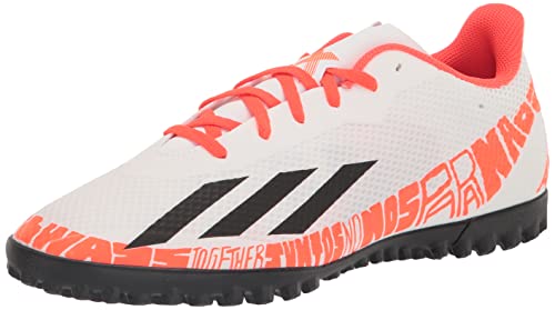 adidas Unisex X Speedportal Messi.4 Turf Soccer Shoe, FTWR White/Core Black/Solar Red, 12.5 US Men