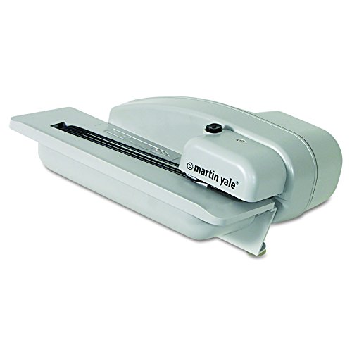 Martin Yale 1628 Desktop Letter Opener with Concealed Blade, Gray, 8"x10-1/2"x4-3/4" Dimensions; Electric Operating Mode; 3000 Envelopes Per Hour; 1" Stack Capacity