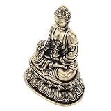 Ornement de bureau : idéal pour être placé sur un bureau, une table d'étude ou des étagères, cette statue de bouddha apporte un sentiment de tranquillité et de paix à votre espace de travail, décoration rétro en laiton, figurine de bouddha en laiton