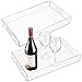 mDesign plateau de service (lot de 2) – grand plateau à poignées intégrées – jolie tablette pour servir le petit-déjeuner, le fromage, l'apéritif, etc. – transparent