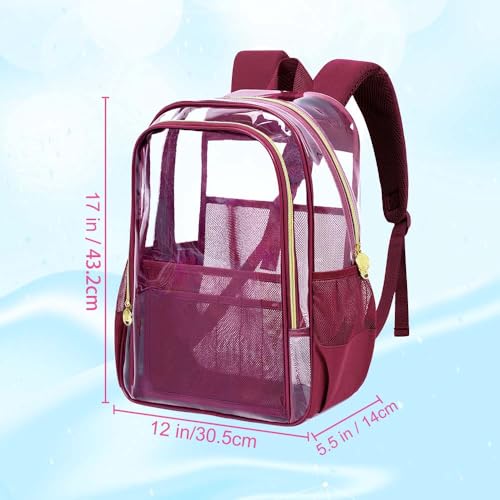 Image of AGSDON Clear Backpack, Heavy Duty Transparent Bookbag, See Through PVC Backpacks for Women Men