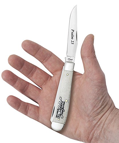 image for Case WR XX Pocket Knife Natural Smooth Bone Trapper W/Psalm 23 And Art
