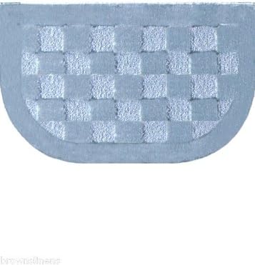 Living Dynamix Check Board Half Moon Slice Rug - Light Blue