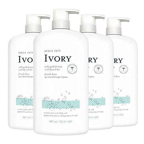 Ivory clean coconut water scent body wash, 30 fl oz (pack of 4)
