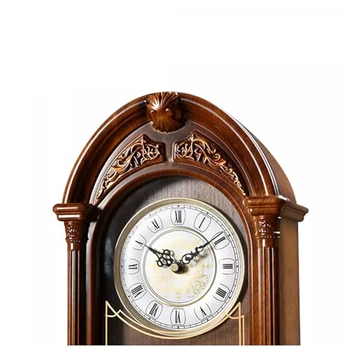 Reloj de mesa de granja rústico con péndulo retro marrón 4