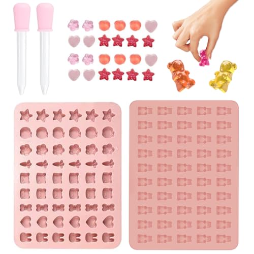 2 Pcs Moldes De Silicona Para Caramelos, Moldes De Silicona Para Osos, Moldes De Silicona De Dibujos...