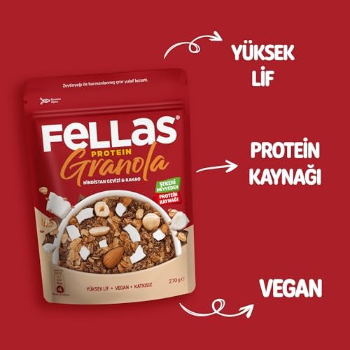 Fellas Protein Granola Hindistan Cevizi ve Kakao 270 gr - Görsel 6
