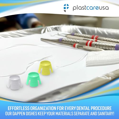 200 PlastCare USA Assorted Dappen Dish, Disposable Small Plastic Containers – Liquid Bowls for Dental and Nail Procedures - Imagem 3