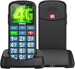 USHINING 4G Senior Mobile Phones SIM Free Unlocked, USB-C Charging Big Button Mobile Phone for Elderly, Elderly Friendly Basic Simple Mobile Phone with Charging Dock,SOS Button,Large Volume,FM Radio