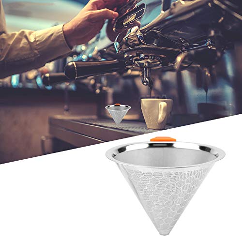 Hakeeta Stainless Steel Pour Over Coffee Dripper, Silver, 1 Count, Cone, Home Use, Paperless Portable Filter - Image 4