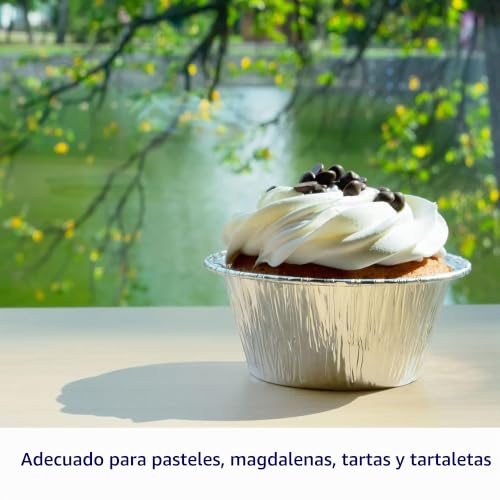 Miniatura 7 de Ebake Moldes Desechables Reposteria - 200ml Paquete De 50 Moldes Horno Reutilizables - Moldes De Aluminio Para Freidora De Aire - Molde Flan Para Horneado De Muffins, Tartas Y Pudding