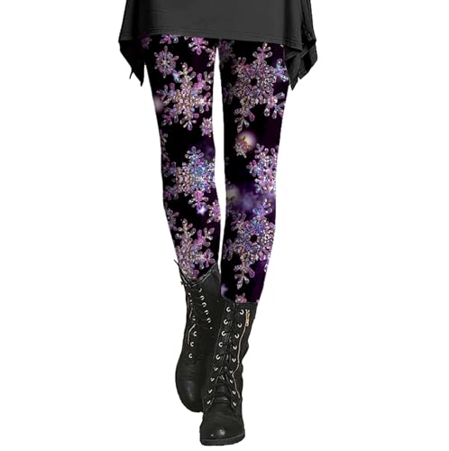 Leggings Belle Fesse Women's Printed Lentejuelas Sport Leggings with Soft and Slim Butt Pantalones Cargo Blanco Niño, B-morado, L
