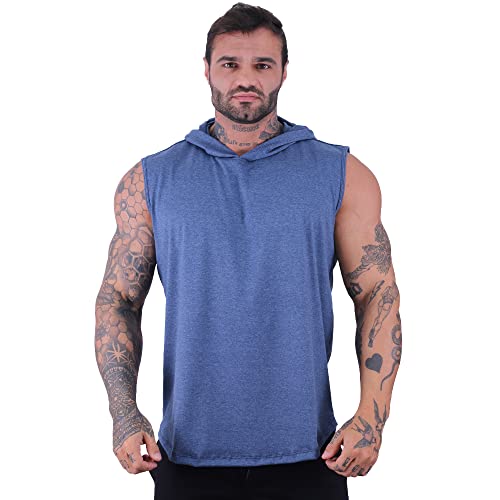 Kit 2 Regatas Com Touca Longline Masculina MXD Conceito Cores Lisas Academia Treino Musculação Sem E