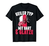 Geiler Typ mit Bart & Glatze lustiges Glatzkopf