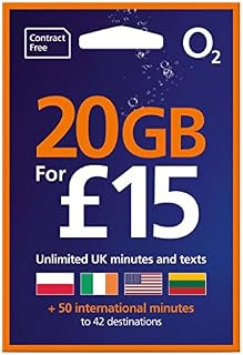 O2 SIM Card UK PAYG £30 Bundle -100GB DATA + Unltd Texts & Mins + International Calling Option - (Love2surf RETAIL PACK)