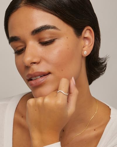 PAVOI 14K Gold Plated Stackable Rings for Women | Open Twist Wavy Colored Enamel and Cubic Zirconia Rings | Blue White Purple Enamel Eternity Bands4