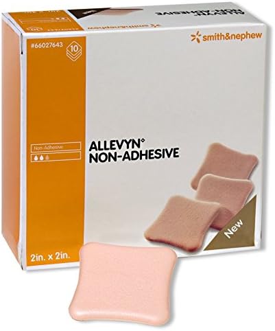 Allevyn Foam Dressing 2 X 2 Inch Square Non-Adhesive Without Border Sterile, 66027643 - Pack of 10