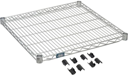 Image of Nexel Additional Wire Shelf for Wire Shelving Units, 600-800 lb Capacity, 24 inchW x 24 inchL, Silver Epoxy Finish