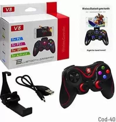 GET IN THE GAME V8 WIRELESS BLUETOOTH 4.0 GAMING CONTROLLER JOYSTICK FOR PC - 7,8,10 N 11 /TV BOX/SWITCH/LAPTOP/SMART PHONE ETC BLACK-RED [video game]