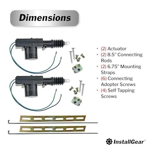 image for InstallGear IGDLA-2 Universal Car Power Door Lock Actuators 12-Volt Mo