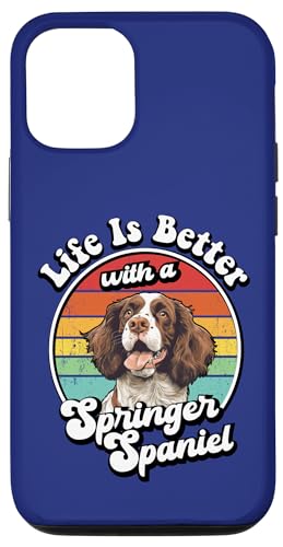 Vintage Retro Life Is Better With A Springer Spaniel Lover �X�}�z�P�[�X iPhone 12/12 Pro �p