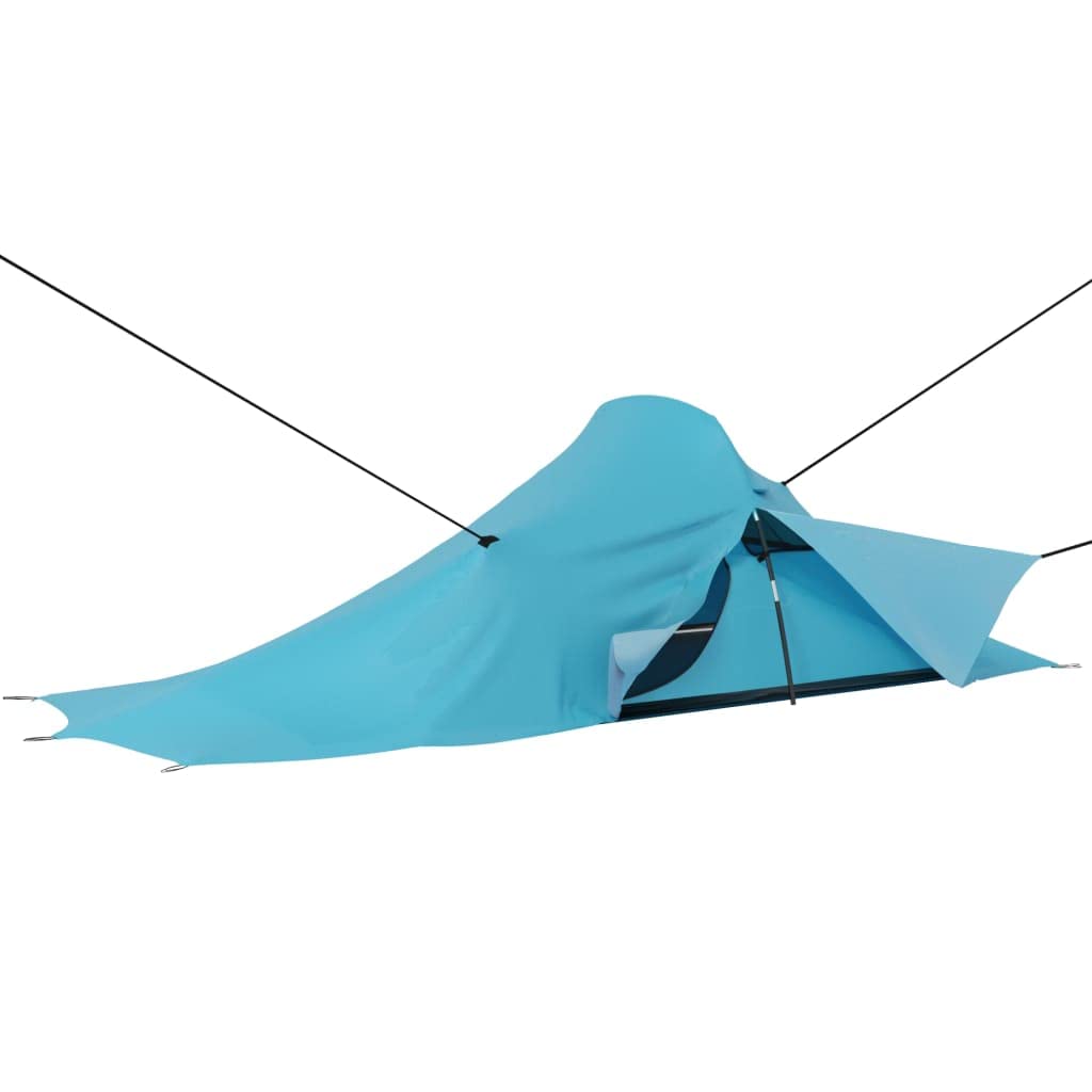 Campingzelt 317x240x100 cm Blau, leichtes Wanderzelt für 2 Personen, wasserdichtes Zelt für Camping, mit Netzfenster