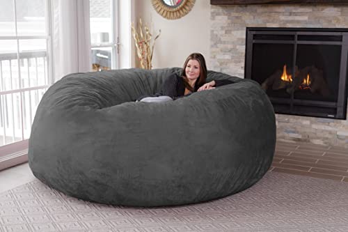Chill Sack Bean Bag Chair: Giant 8' Memory Foam Furniture Bean Bag - Big Sofa With Soft Micro Fiber Cover - Charcoal #TOP10