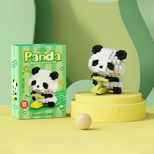 Enchanting Spring Decor Figurines and Collectible Trinkets (Scooter Panda) - Cute Seasonal Accents for Shelf, Desktop, or Bookshelf Display