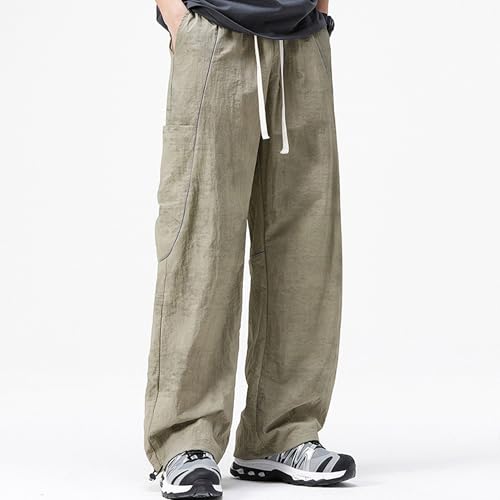 XYXIONGMAO Men's Purple Baggy Pants Loose Streetwear Lounge Lightweight with Adjustable Hem Elastic Waist Overalls for Men3