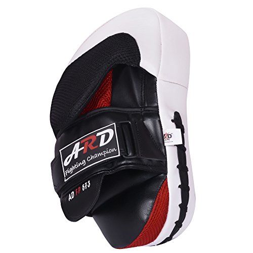 Ard Gel Punch Mitts Cowhide Leather Boxing Punching Mma Training Kickboxing, Striking, Muay Thai Focus Pad (White) #TOP4